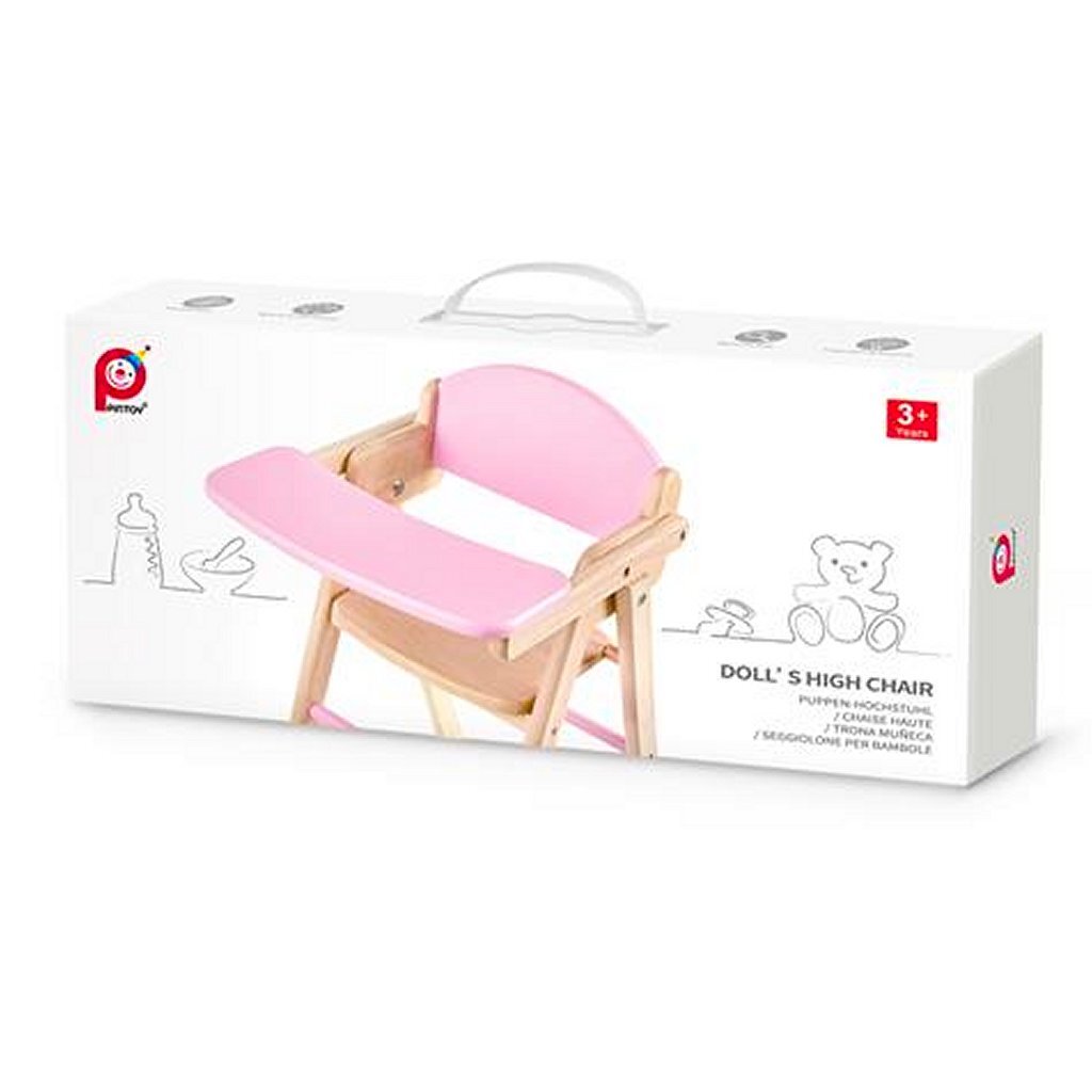 Chaise haute de poupée en bois Pintoy 60 cm