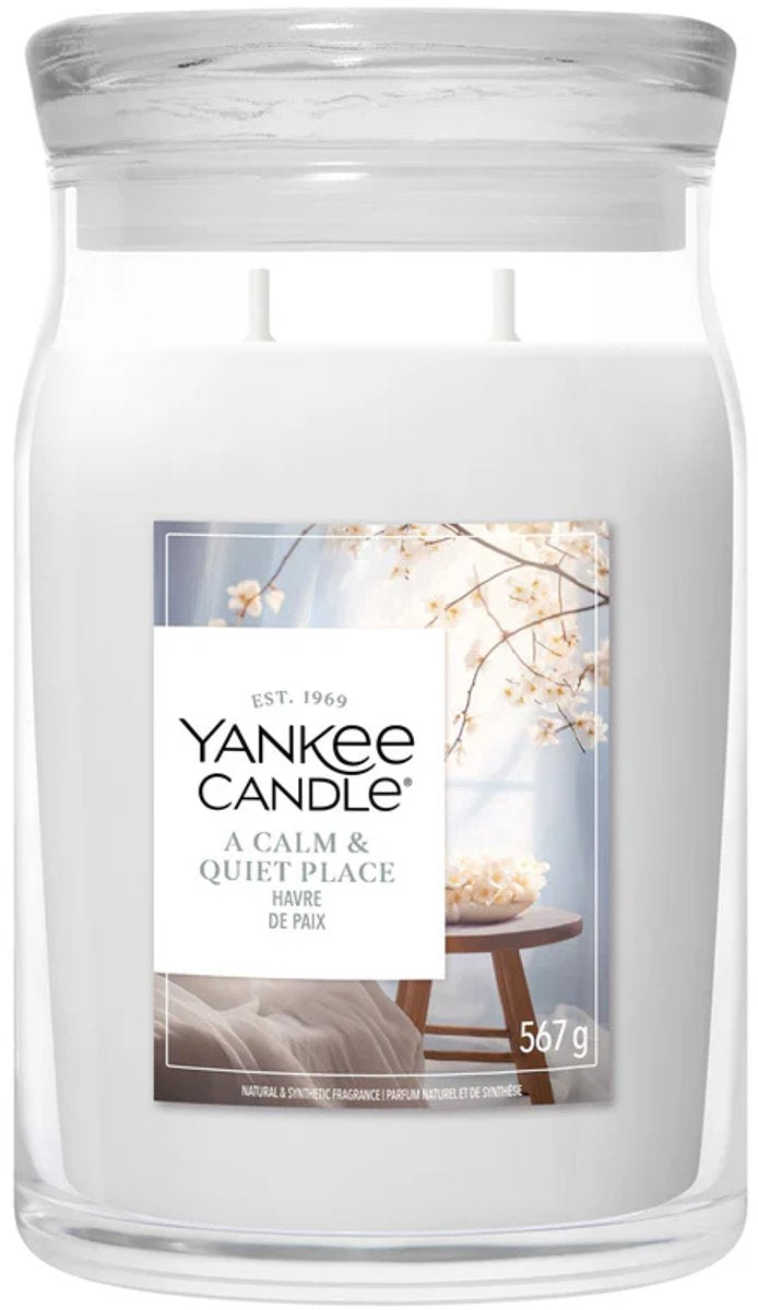Bougie Yankee - bougie parfumée en grand pot pour un endroit calme et tranquille - 90 heures de combustion - deux mèches