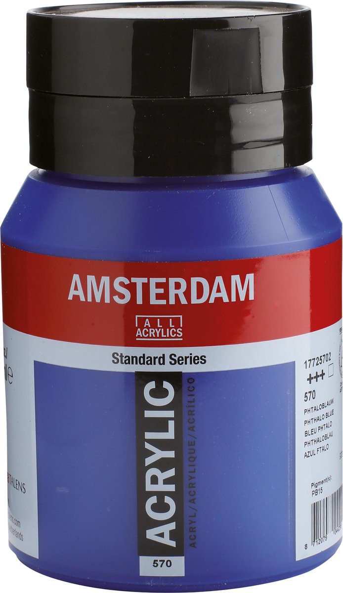 Amsterdam standard series acrylverf pot 500 ml phtaloblauw 570
