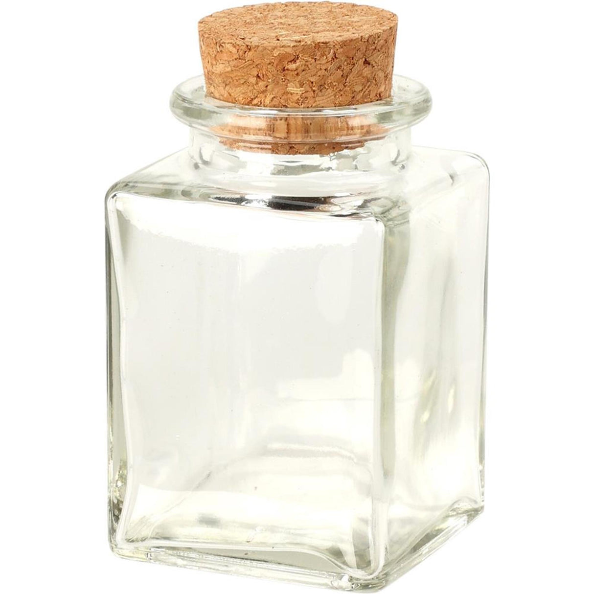 Excellent pot de rangement d'articles ménagers en verre avec couvercle en liège 80ml