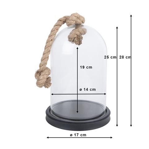Clayre eef cloche 6gl3367 noir 17x28 cm
