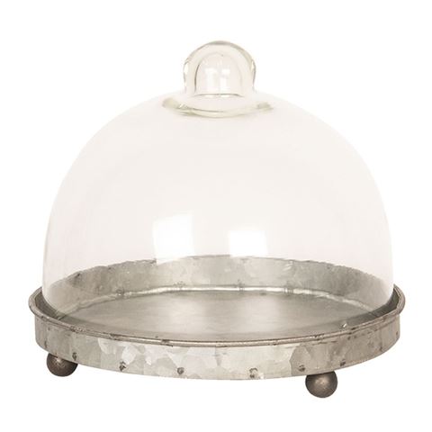 Clayre eef cloche 6gl2492 gris transparent 16x15 cm