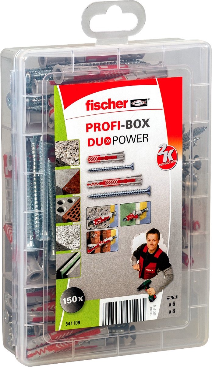 Fiches Fischer profi-box duopower courtes et longues avec vis