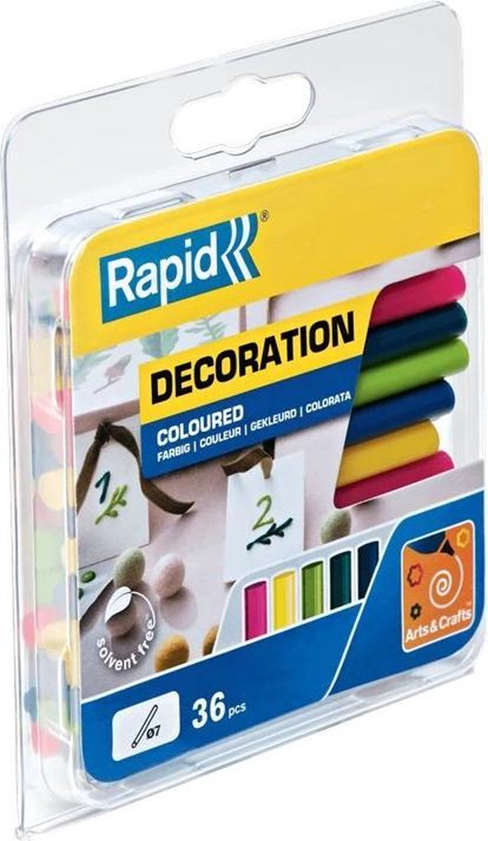 Bâtons de colle Rapid 5001426 - couleur moderne - 7x94mm (36pcs)