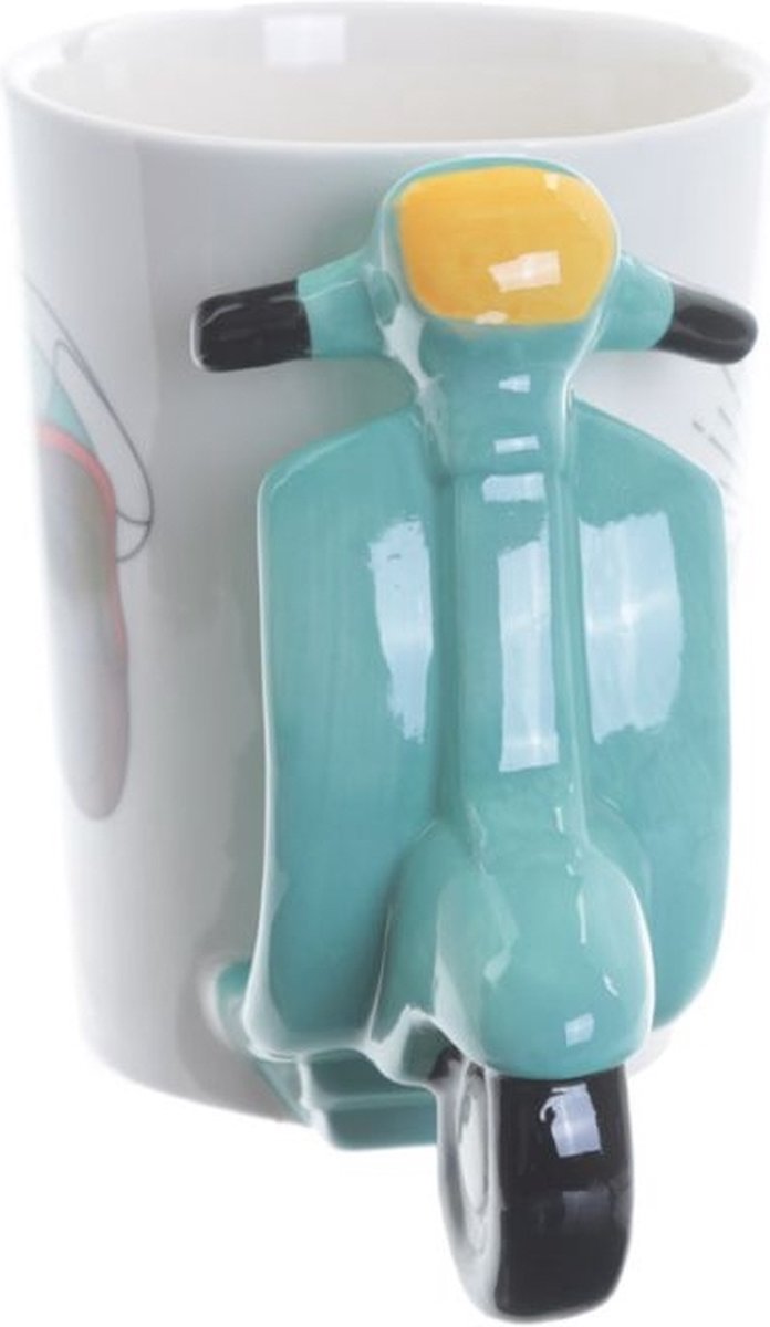 Mug en céramique avec anse en forme de scooter