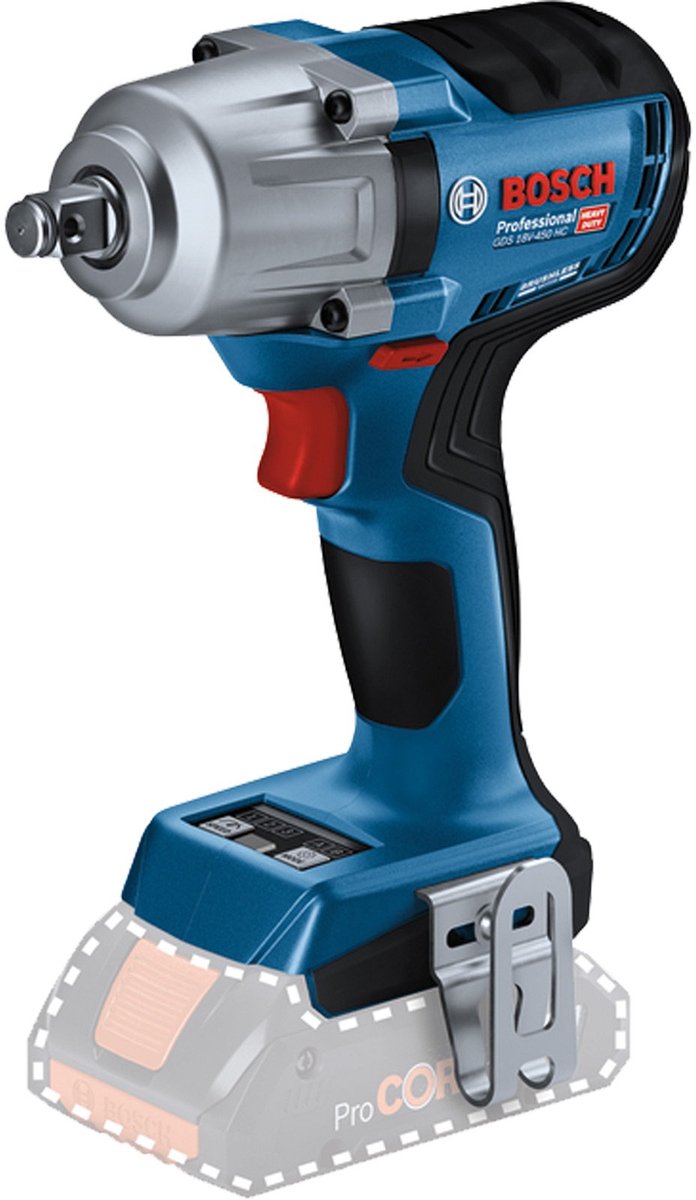 Bosch bleu bosch professional gds 18v-450 hc clé à chocs sans fil 450nm 1 2 anneau de friction 18v corps de base - 06019k4000