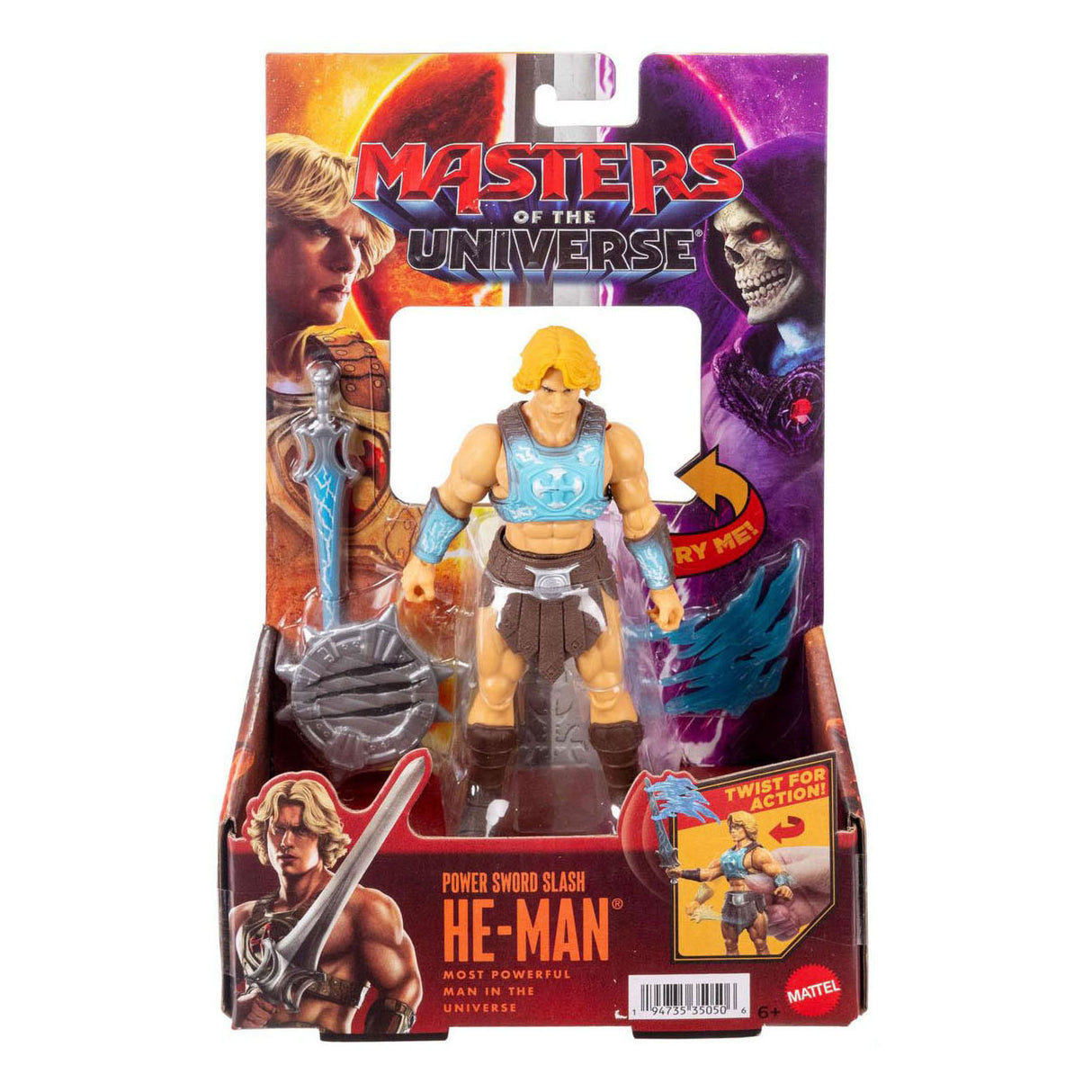 Figurine du film Les Maîtres de l'univers 2026 - homme avec épée puissante avec fonction de retournement et de déclenchement