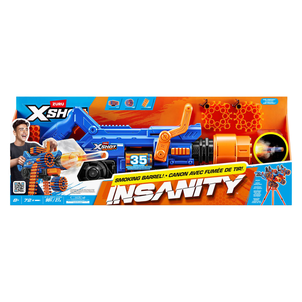 Xshot zuru x-shot folie fumant barell - 72 fléchettes