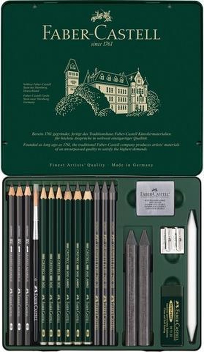 Ensemble graphite Faber-castell - pitt - 19 pièces - fc-112973