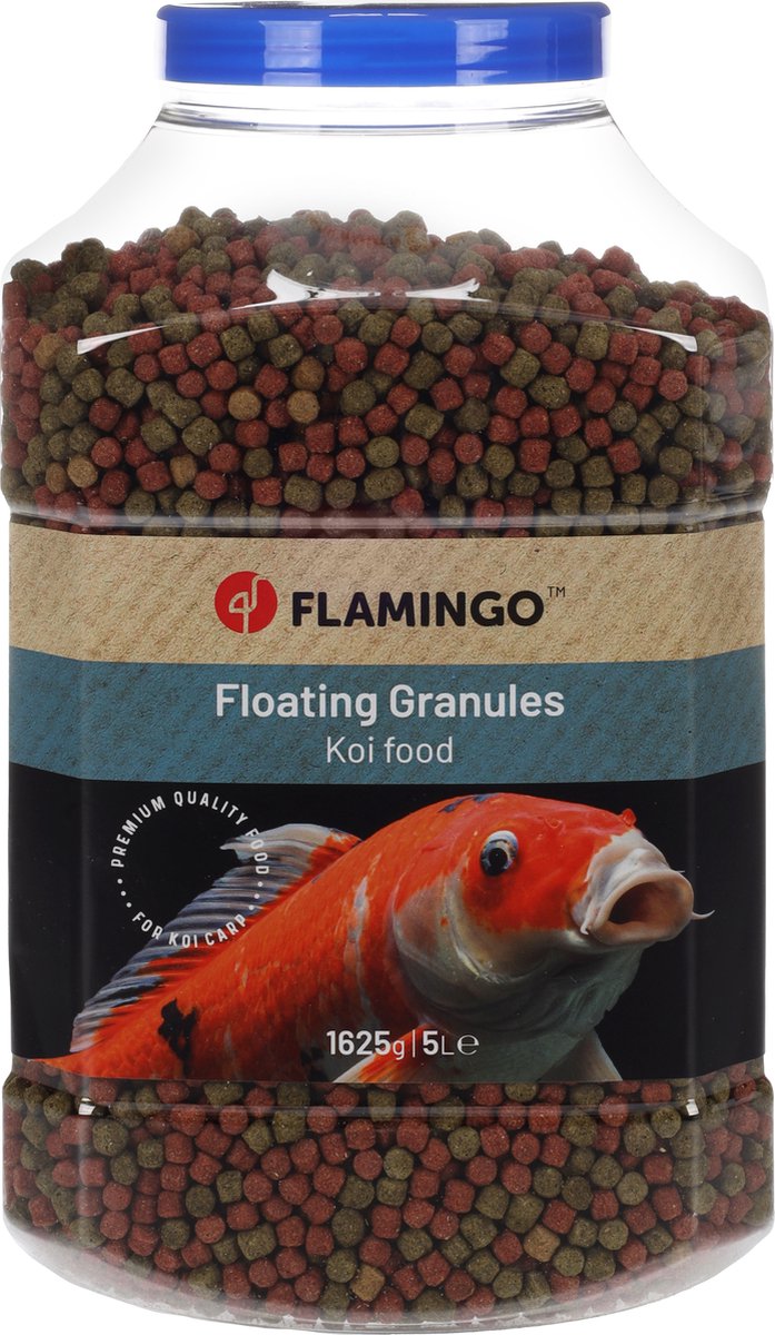 Nourriture pour poissons Flamingo – nourriture pour poissons – transport d'étang – nourriture pour koi – nourriture pour koi – nourriture pour esturgeons 6 mm – 5 l – mélange rouge vert