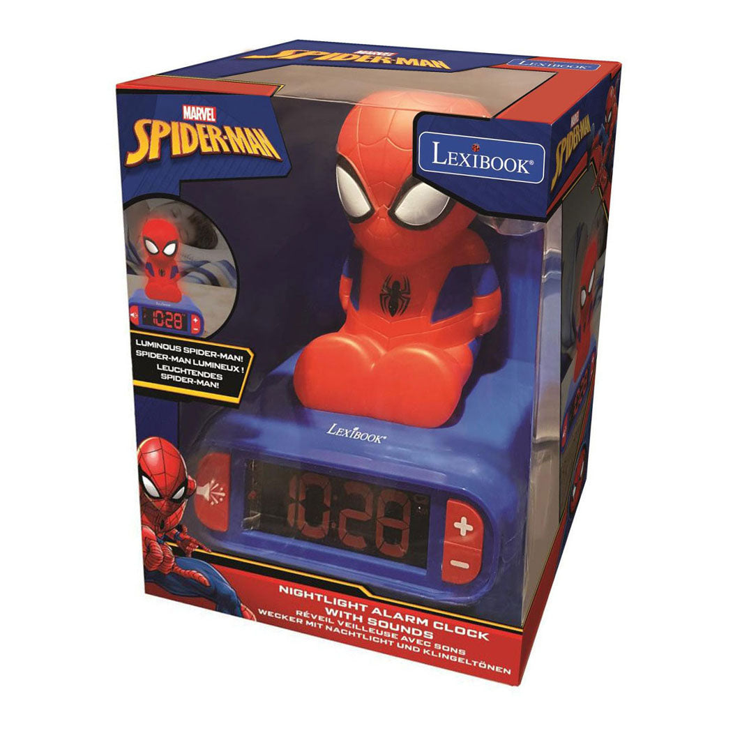 Réveil Lexibook avec veilleuse design 3d spiderman et effets sonores