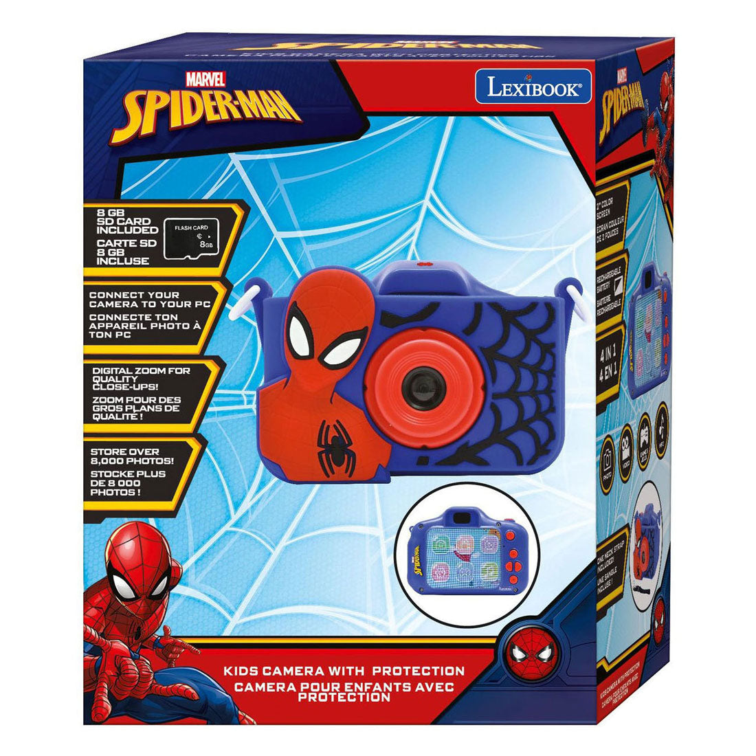 Appareil photo pour enfants Lexibook avec protection Spider-Man