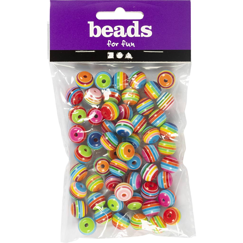 Creativ company perles arc-en-ciel multi-mélange, 50 pcs.