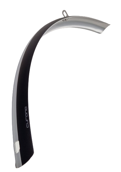Curana Garde-boue avant 28 pouces plastique 46 mm noir mat argent