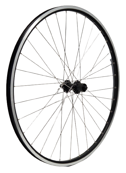 Roue arrière Kgs 28 pouces (622) jante noir argent centerlock frein sur jante 7sp patte