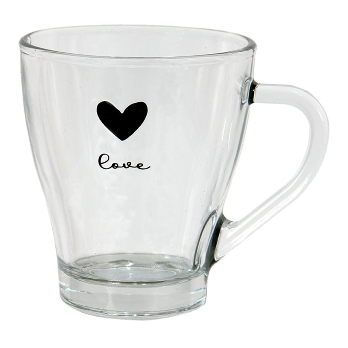 Verre à thé Clayre eef verre à thé transparent avec un coeur et le texte love dessus 11x8x10cm 200ml