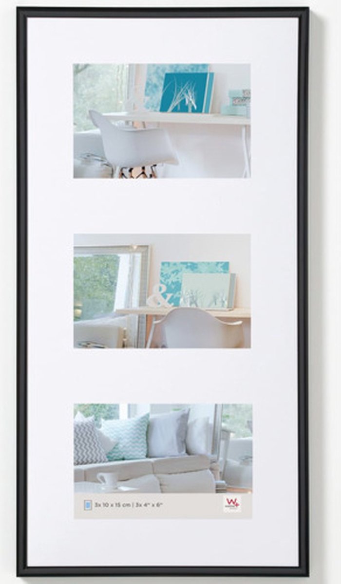 Walther new lifestyle - cadre en plastique - format photo 3x 10x15 cm - noir