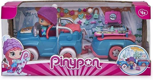 Famosa pinypon - jeep de ski avec remorque et figurine