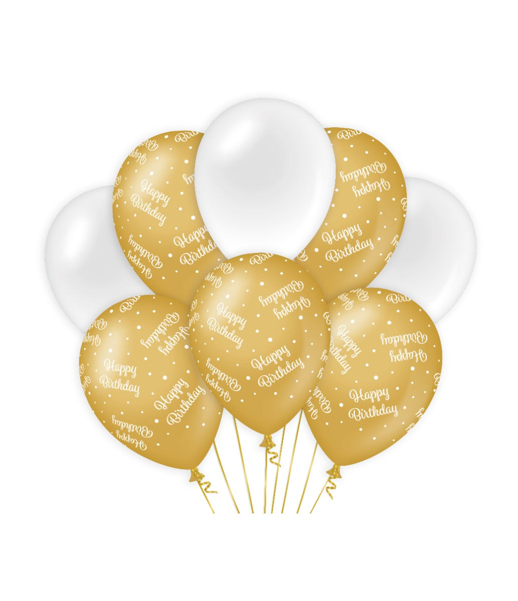 Ballons de décoration Paperdreams or blanc - anniversaire