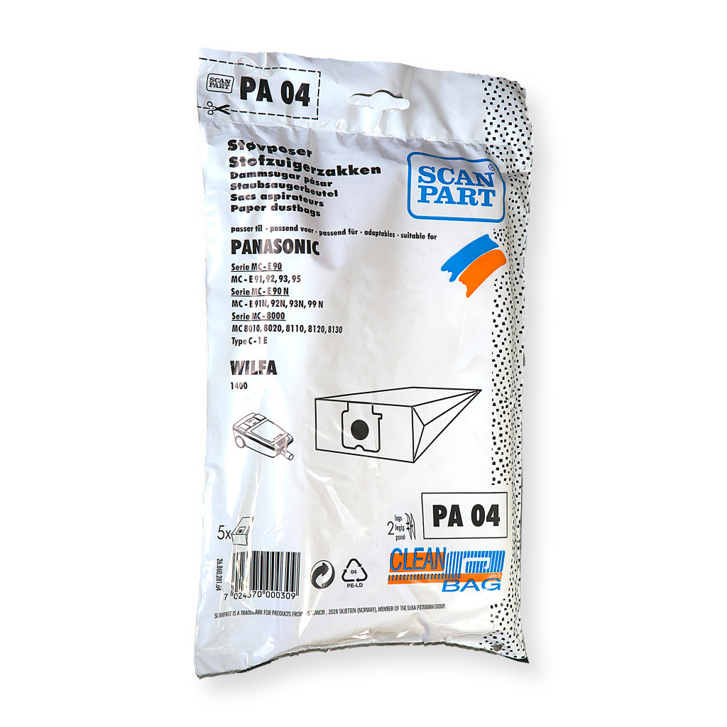 Scanpart pa04 sac à poussière panasonic 5 pièces