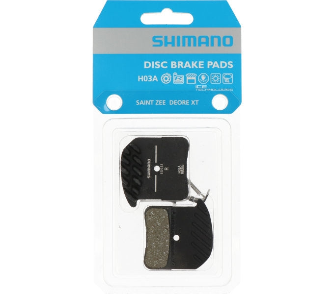Jeu de plaquettes de frein à disque Shimano H03A résine avec ailettes de refroidissement