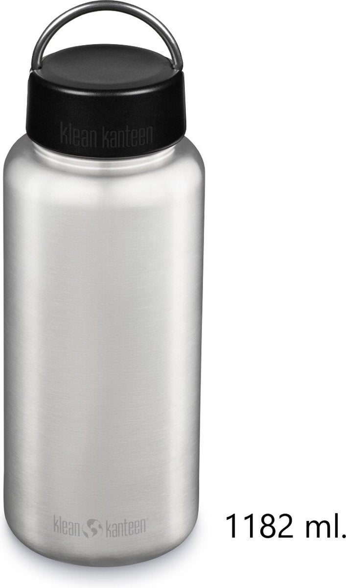 Gourde Klean Kanteen large en acier inoxydable 40oz 1182ml tkwide avec bouchon à boucle
