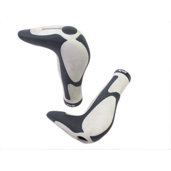 Ergotec jeu de poignées x-act safety grip noir et blanc 147mm
