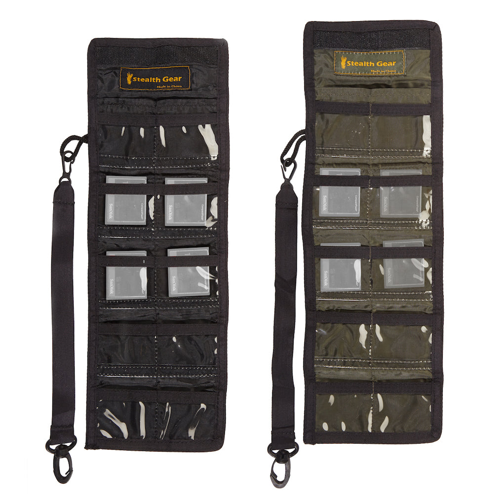 Sac de rangement de carte flash compacte compacte furtif charbon de bois