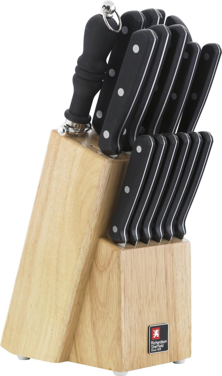 Richardson Sheffield - ensemble de couteaux cucina - avec bloc à couteaux - 15 pièces - dans un emballage cadeau