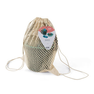 Dantoy - jouets marins bleus - set seau - set jardin sable et plage bio - en filet coton