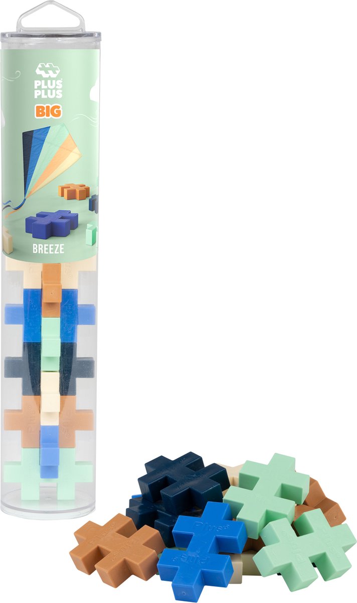 Ensemble de construction Plus-Plus Big Tube Breeze 15 pièces - 3490 - jouets de construction - jouets de construction - ensemble avec blocs de construction - à partir de 1 an
