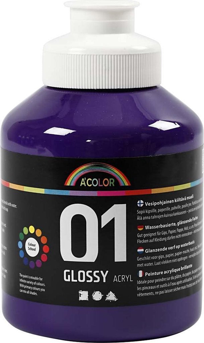 Peinture acrylique brillante A-color, violet, 01 - brillante, 500 ml