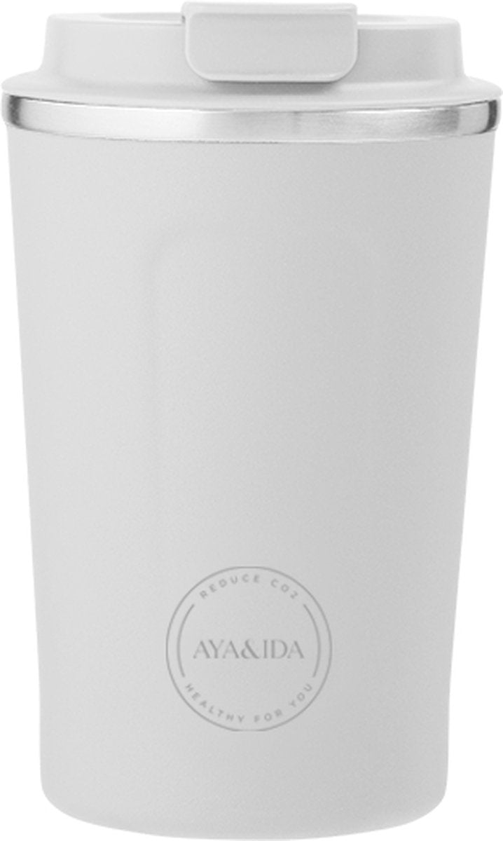 Aya ida aya ida - cup2go - tasse thermos - tasse à café - café à emporter - tasse de voyage - à emporter avec soi - 380ml - blanc d'hiver