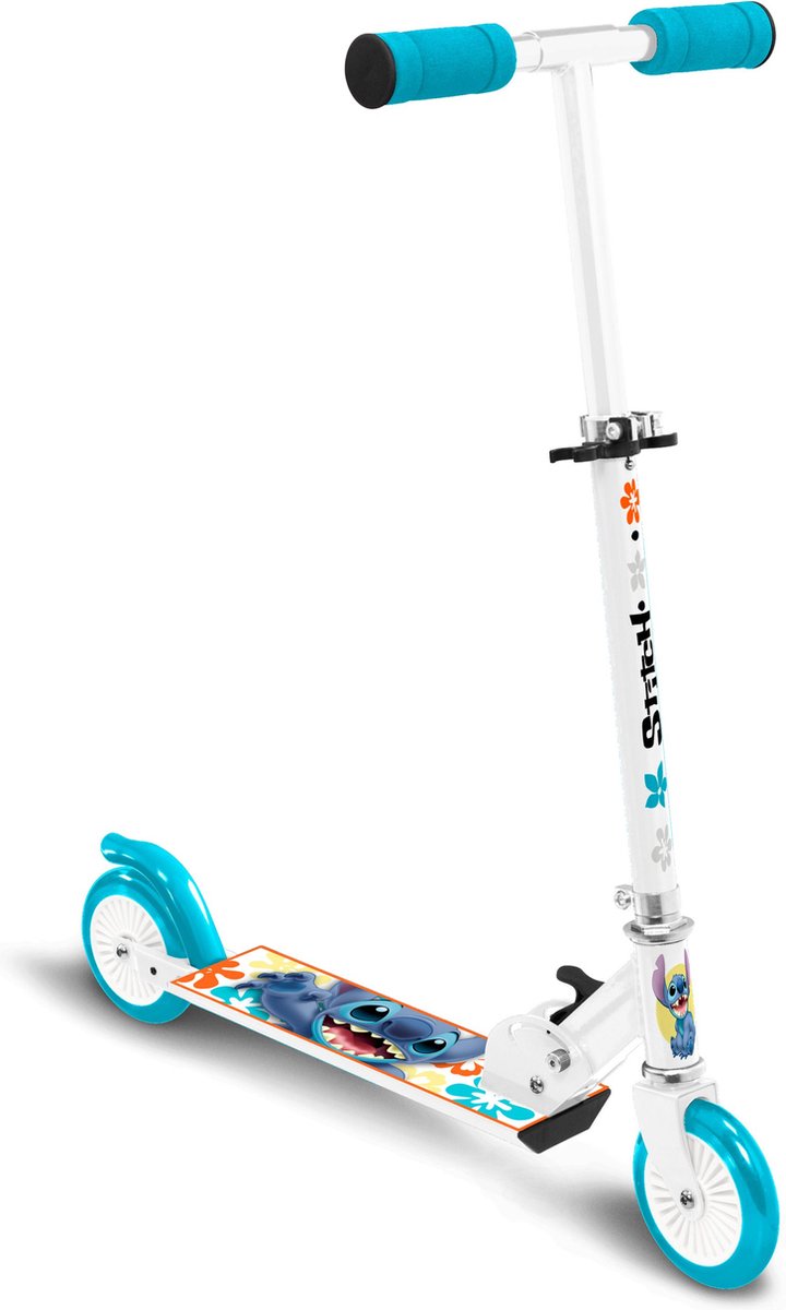 Disney Stitch 2 roues Kinderstep pliable Fook Foke White Petroblauw
