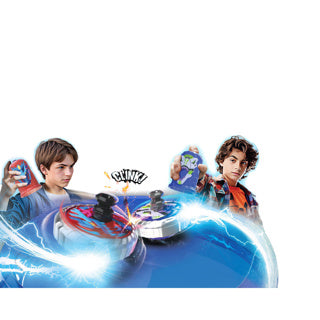 Silverlit spinner mad 2 pack de combat de luxe - 2 shakers, 2 toupies, 1 arène de combat