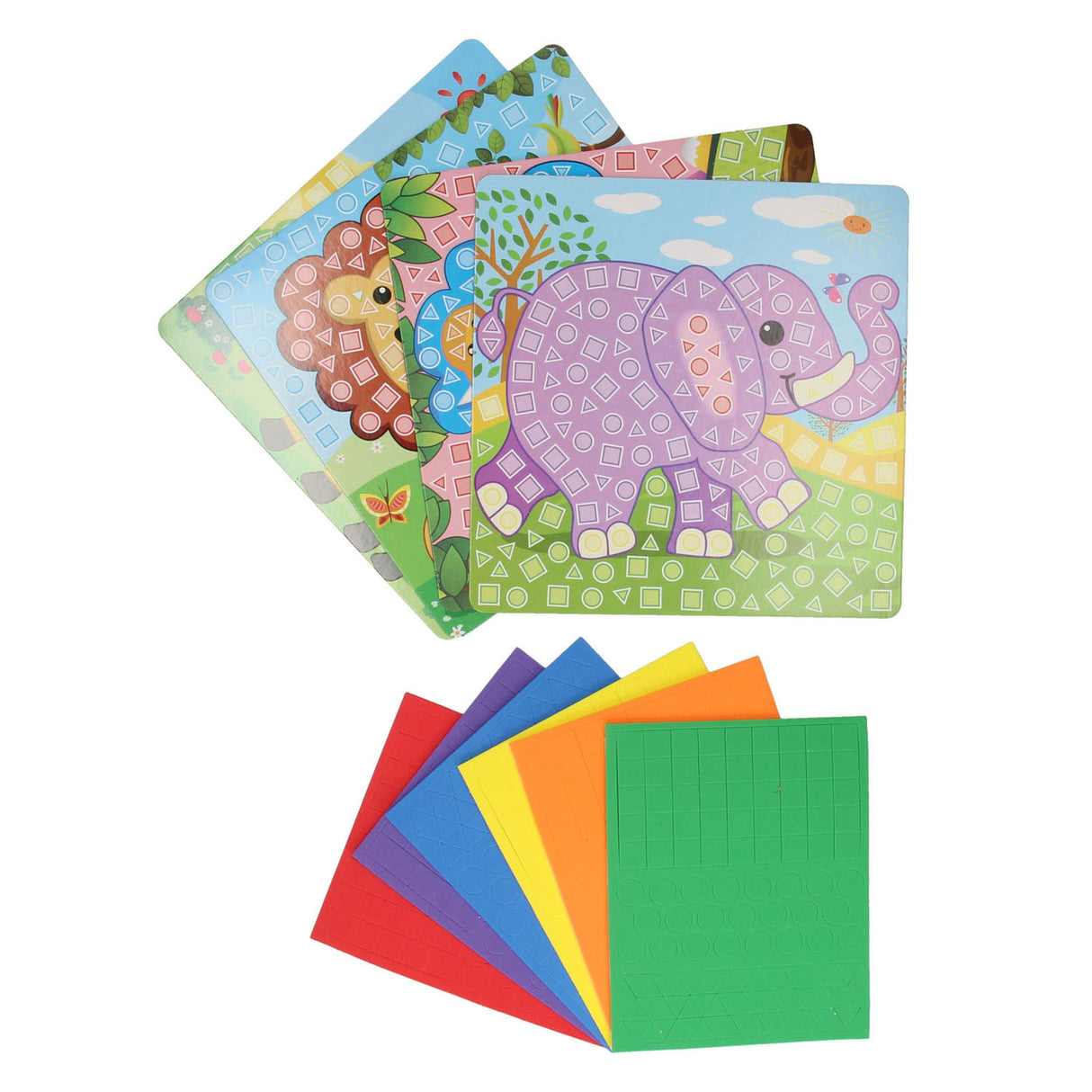 Mosaïque artisanale d'animaux de zoo