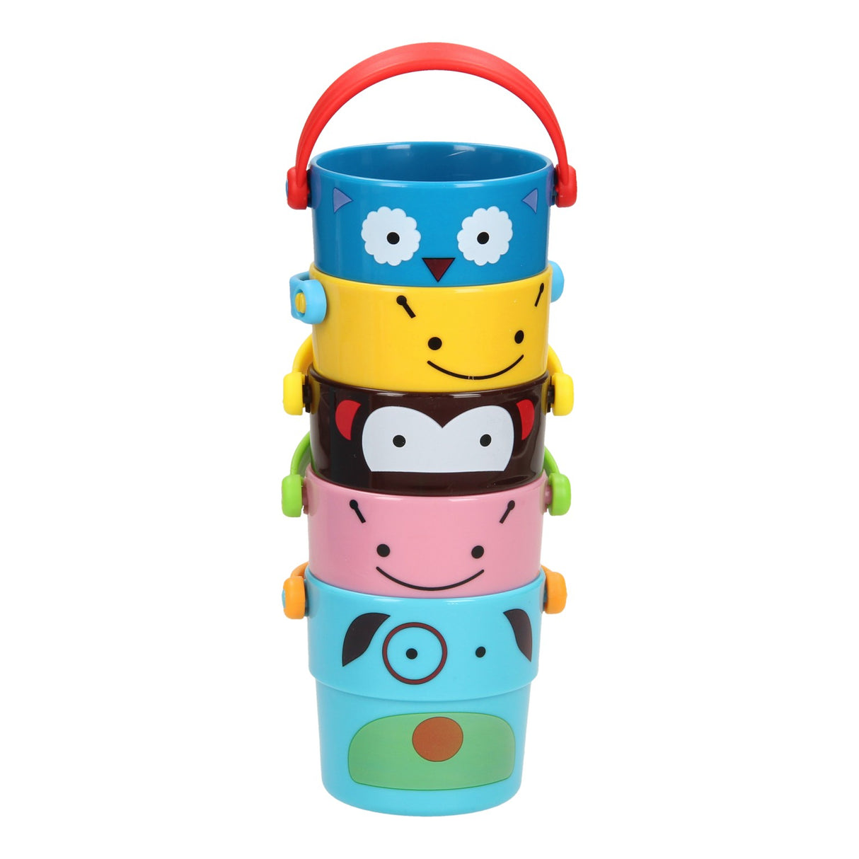 Pile de tasses de bain et seaux de bain pour animaux, 5 pièces.