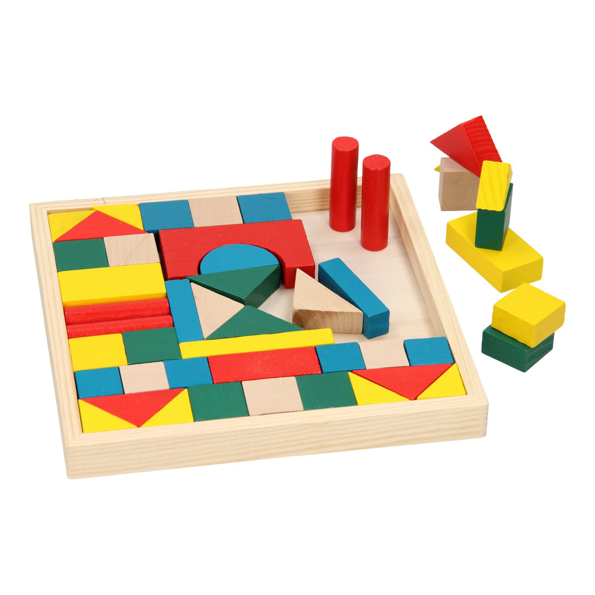 Blocs de construction en bois, 48 pièces.