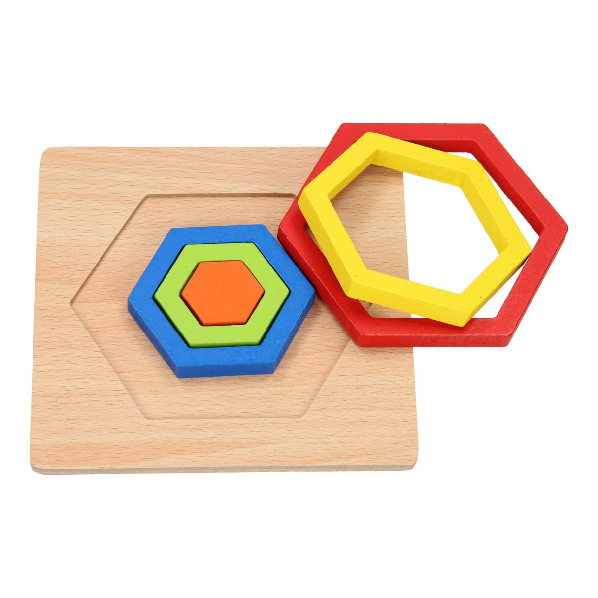 Puzzle forme en bois - hexagone