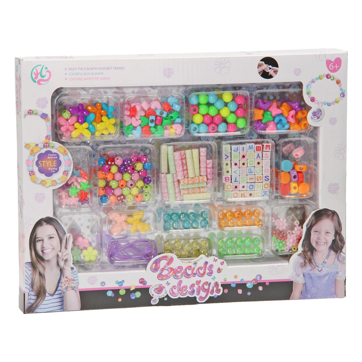 Ensemble de perles colorées, 17 pcs.