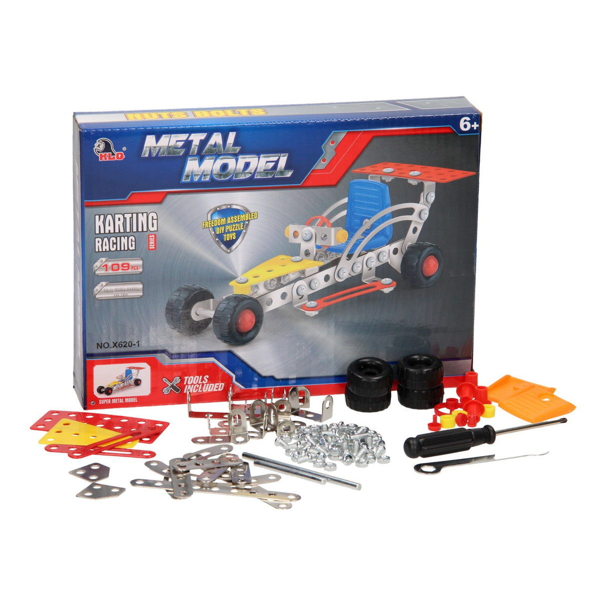 Construction de voiture de course en métal, 109 pcs.