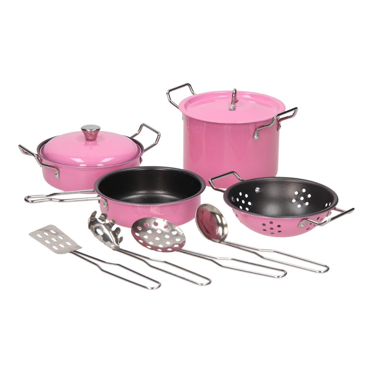 Ensemble de poêles roses, 11 pièces.