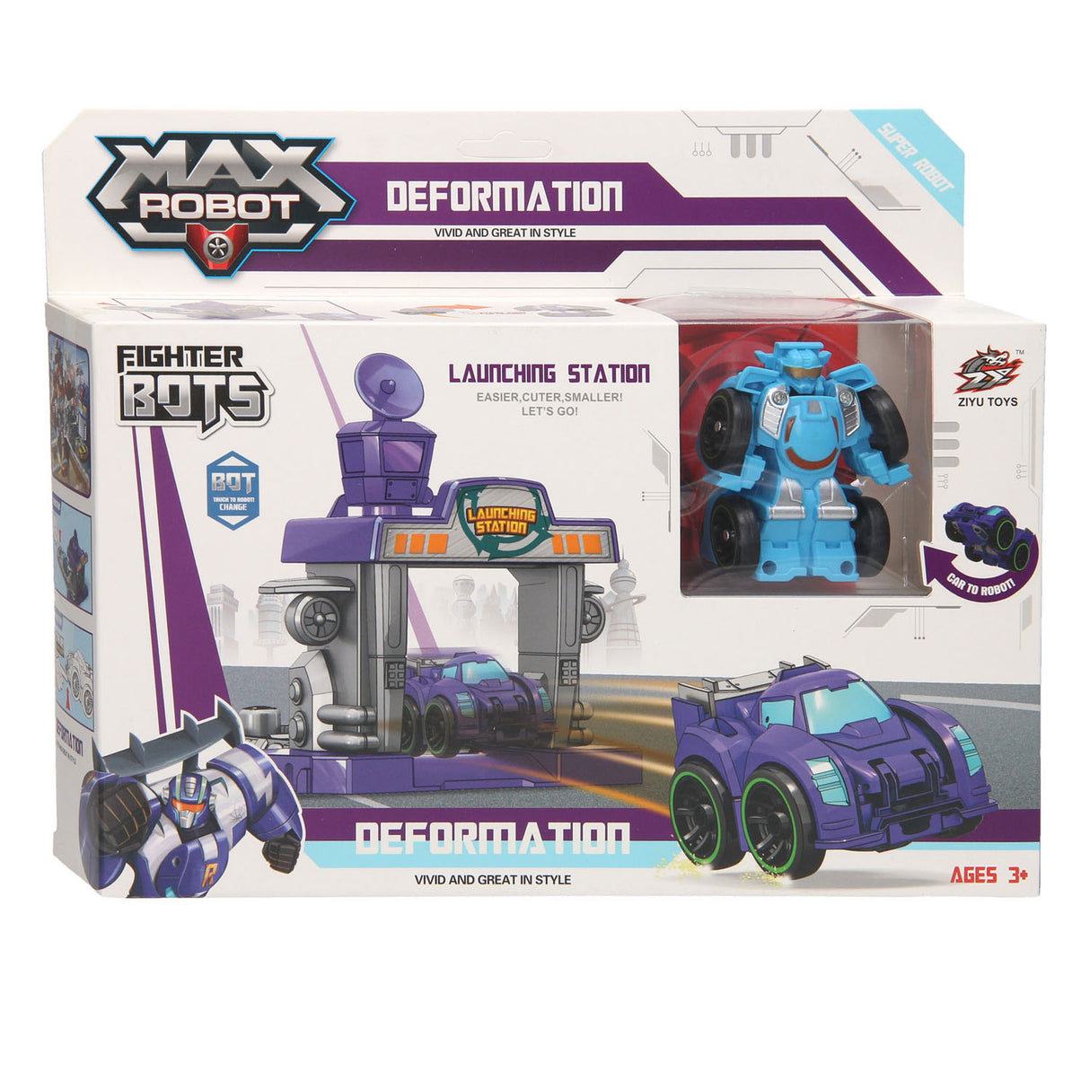 Robot Max Max Robot Transforming Set Launchbaan Purple