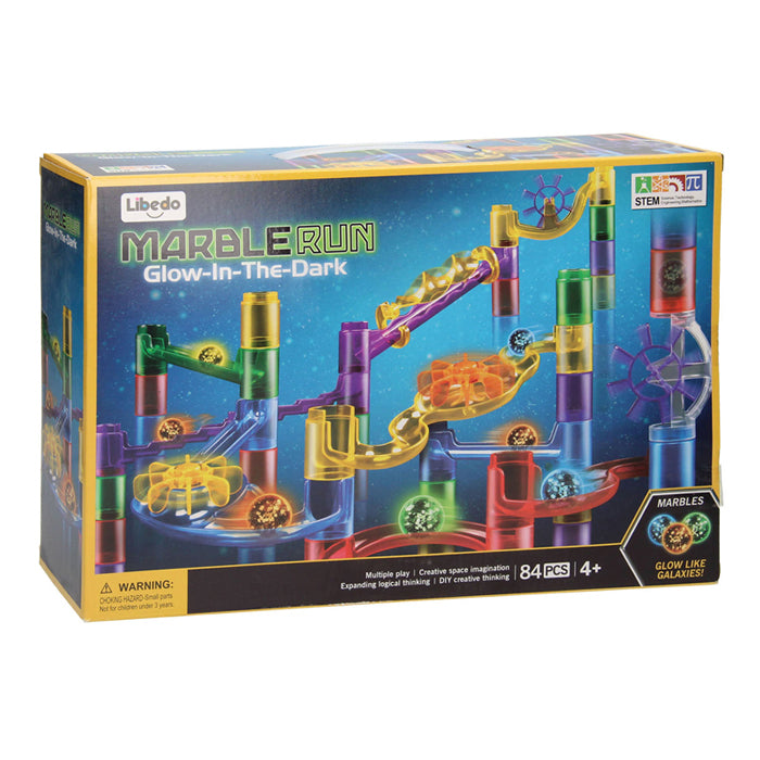 Piste de marbre qui brille dans le noir, 84 pcs