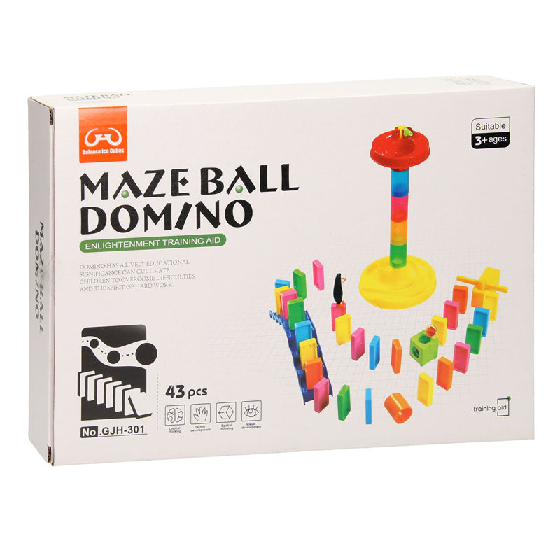 Jeu de dominos en forme de piste de marbre, 43 pièces.