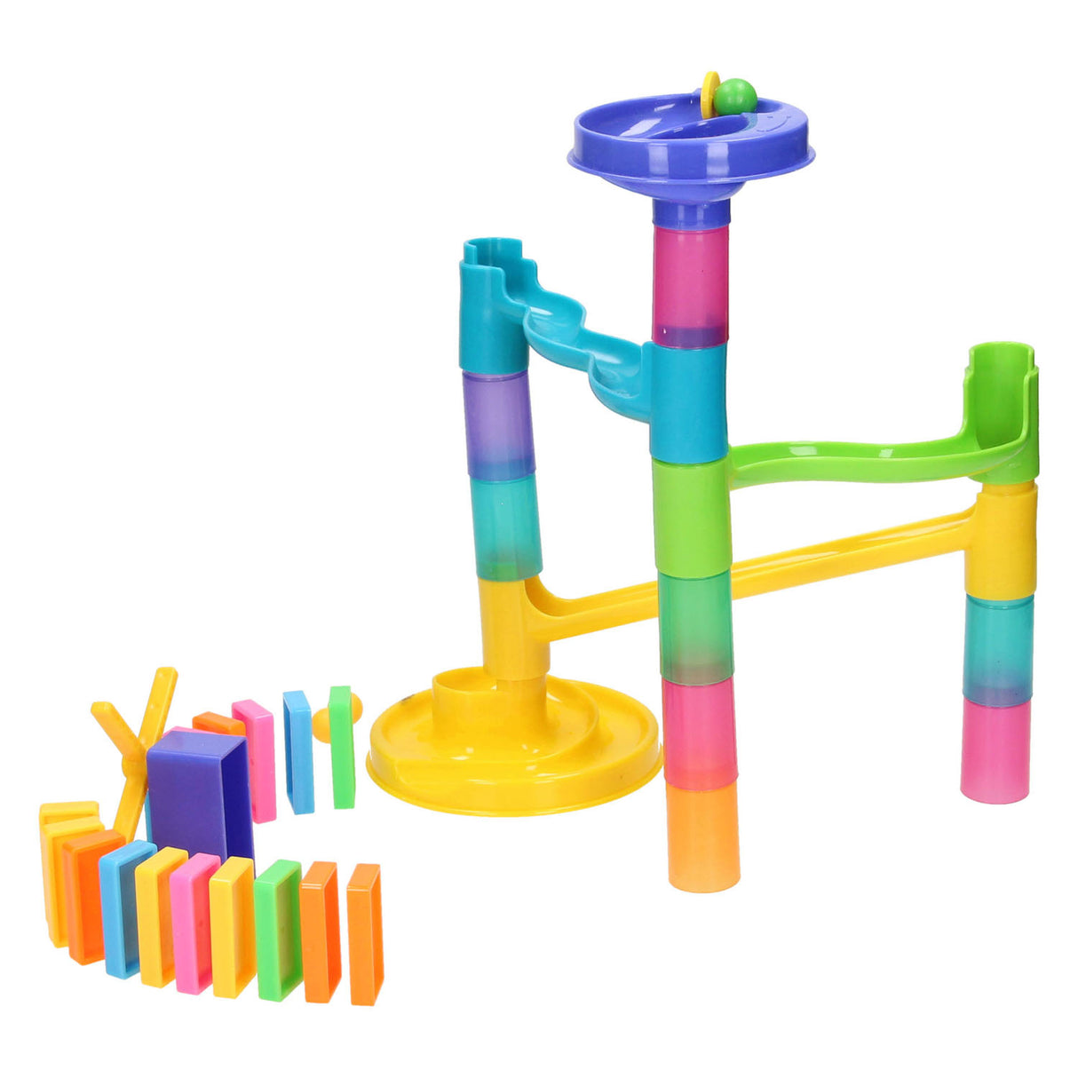 Jeu de dominos en forme de piste de marbre, 33 pièces.