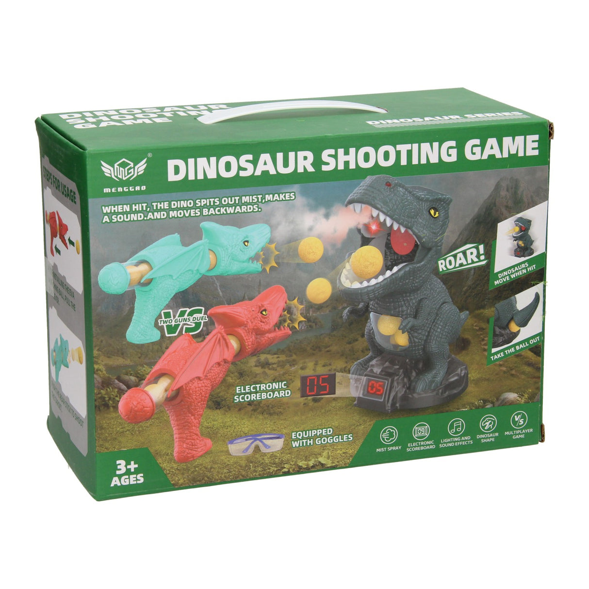 Tireur de balle déplaçant une cible de dinosaure
