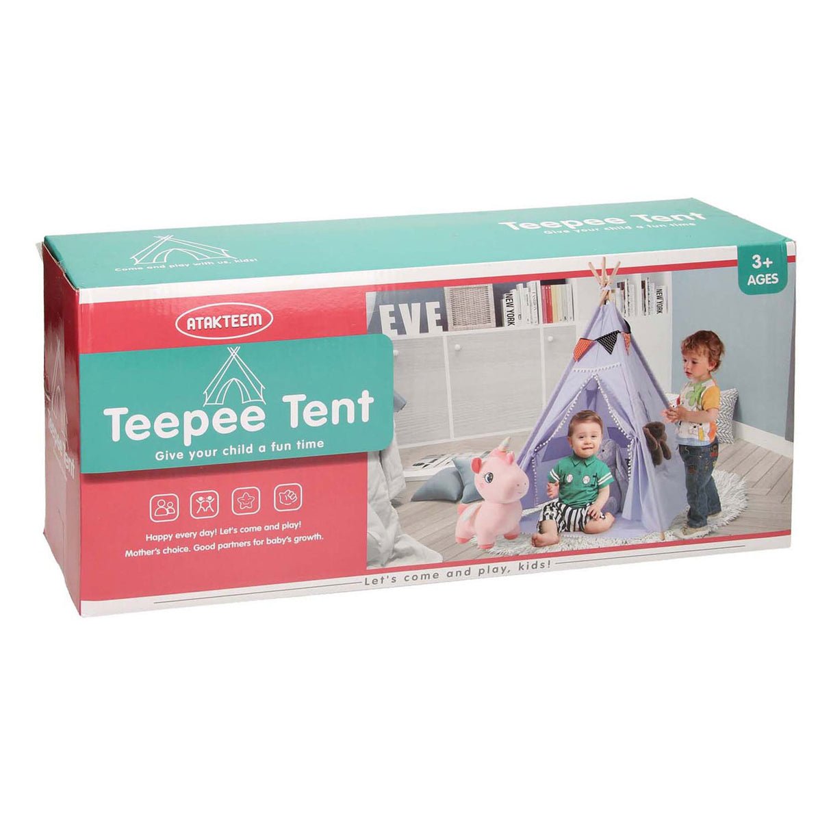 Tente tipi de luxe rose avec lumières, 128 cm