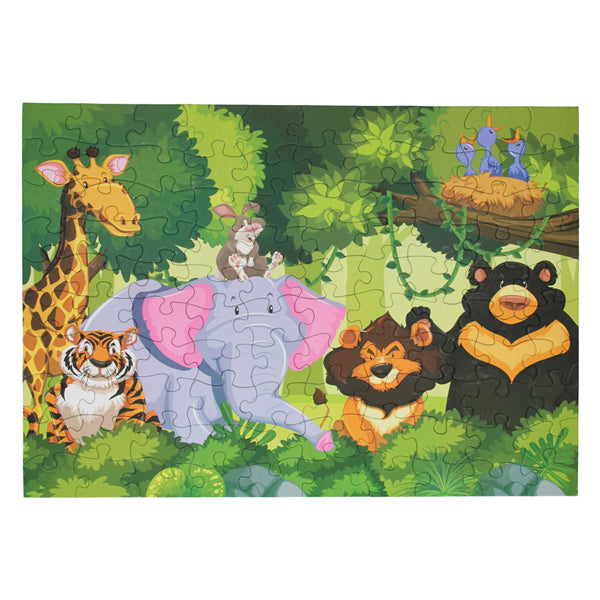 Puzzle de sol animaux sauvages vert, 100 pcs.