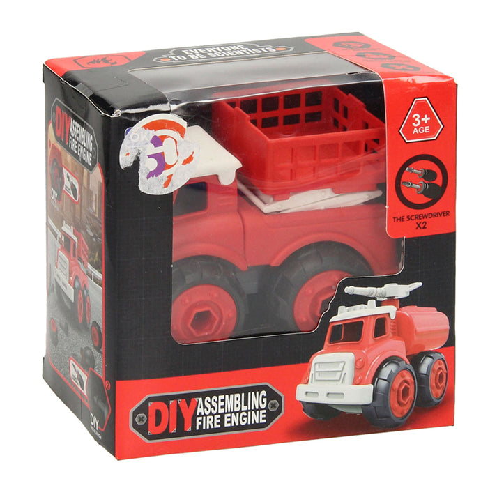Camion de pompier à roues vissables - rouge